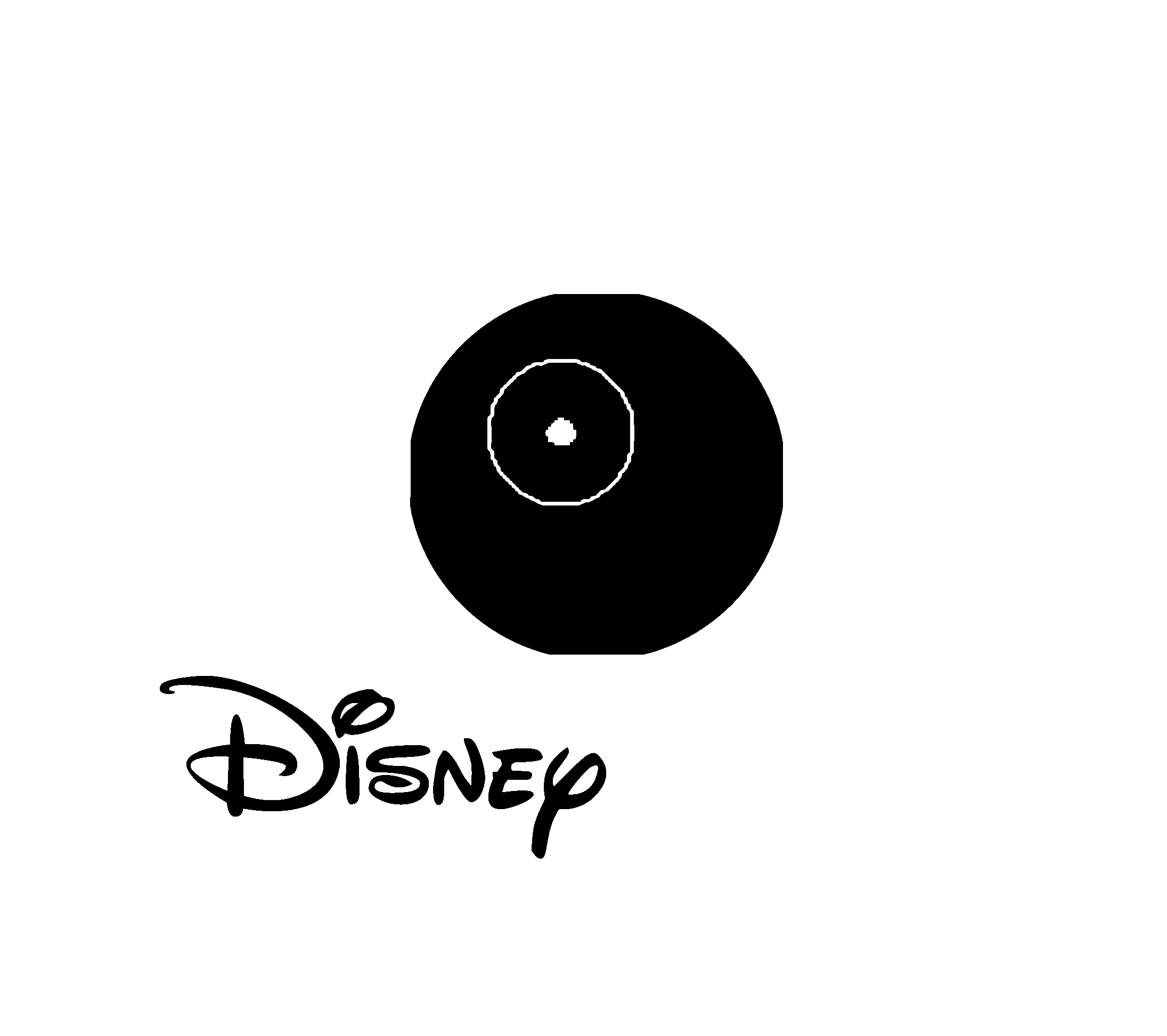 Disney Channel Logo Black And White - Disney (2400x2400), Png Download