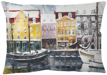 Watercolor Landscape Copenhagen Urban Scape Greeting - Artspace Альбом Для Акварели 30 Листов (400x400), Png Download