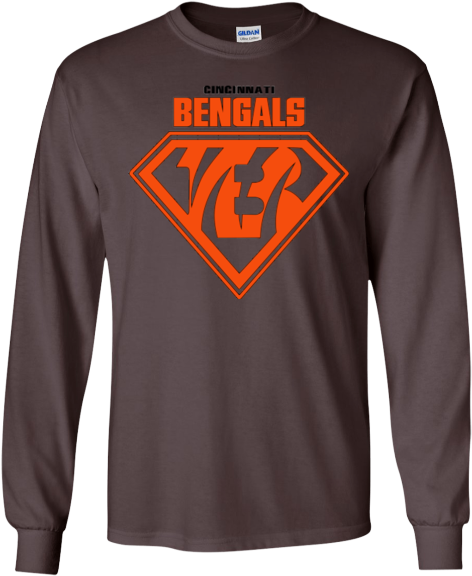 Cincinnati Bengals T Shirt - Alpha Chi Rho Jumbo Twill Langarm T-shirt (maroon/weiß) (1155x1155), Png Download