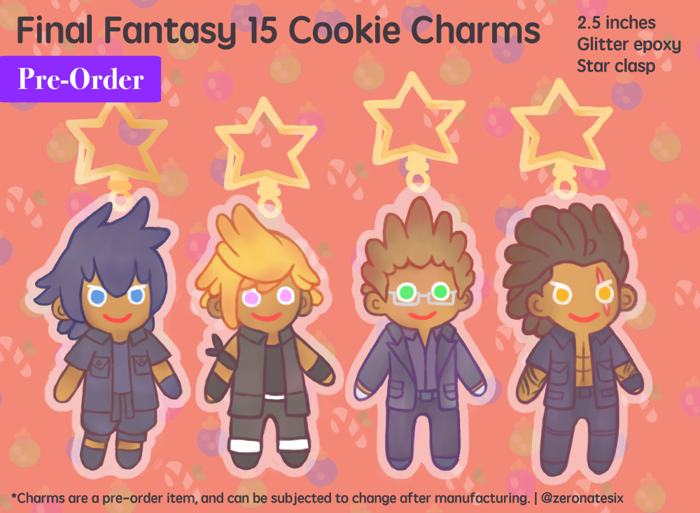 Final Fantasy 15 Cookie Charms - Cartoon (1000x733), Png Download