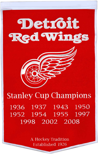 Detroit Red Wings Stanley Cup Championship Dynasty - Red Wings Banner (500x500), Png Download