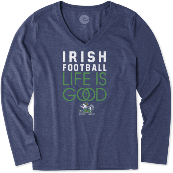 Women's Notre Dame Infinity Football Long Sleeve Cool - University Of Oklahoma Women's Shirt (570x570), Png Download