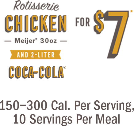 Rotisserie Chicken Meijer® 30oz And 2 Liter Coca Cola® - Rotisserie Chicken (437x412), Png Download