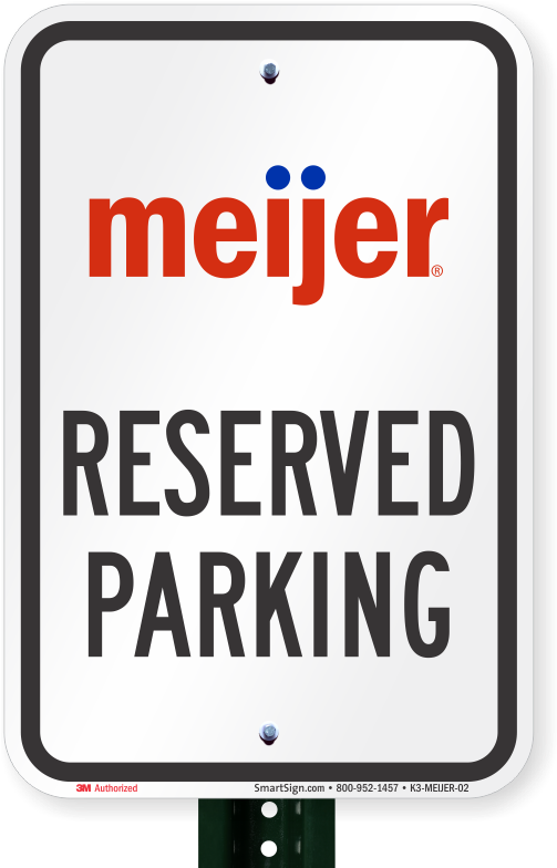 Reserved Parking Sign, Meijer - Van Accessible Parking Sign (800x800), Png Download