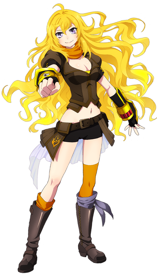 Yang Xiao Long Blake Belladonna Yellow Cartoon Fictional - Rwby Yang Official (540x1030), Png Download