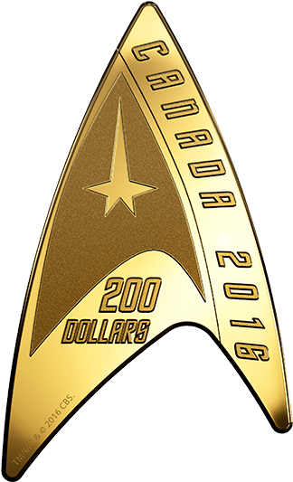 Pure Gold Coin Star Trektm - Canadian Mint Star Trek (570x570), Png Download