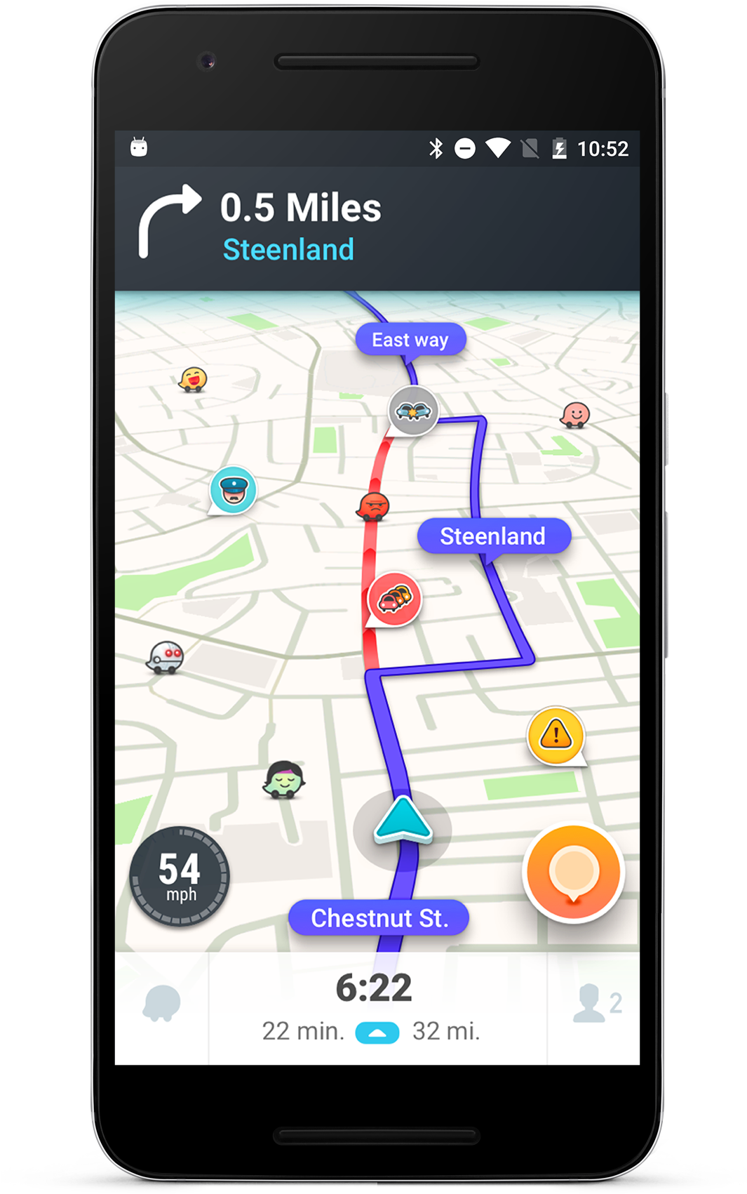 Just By Driving With Waze Open, You're Already Contributing - Waze Alert (1064x1741), Png Download