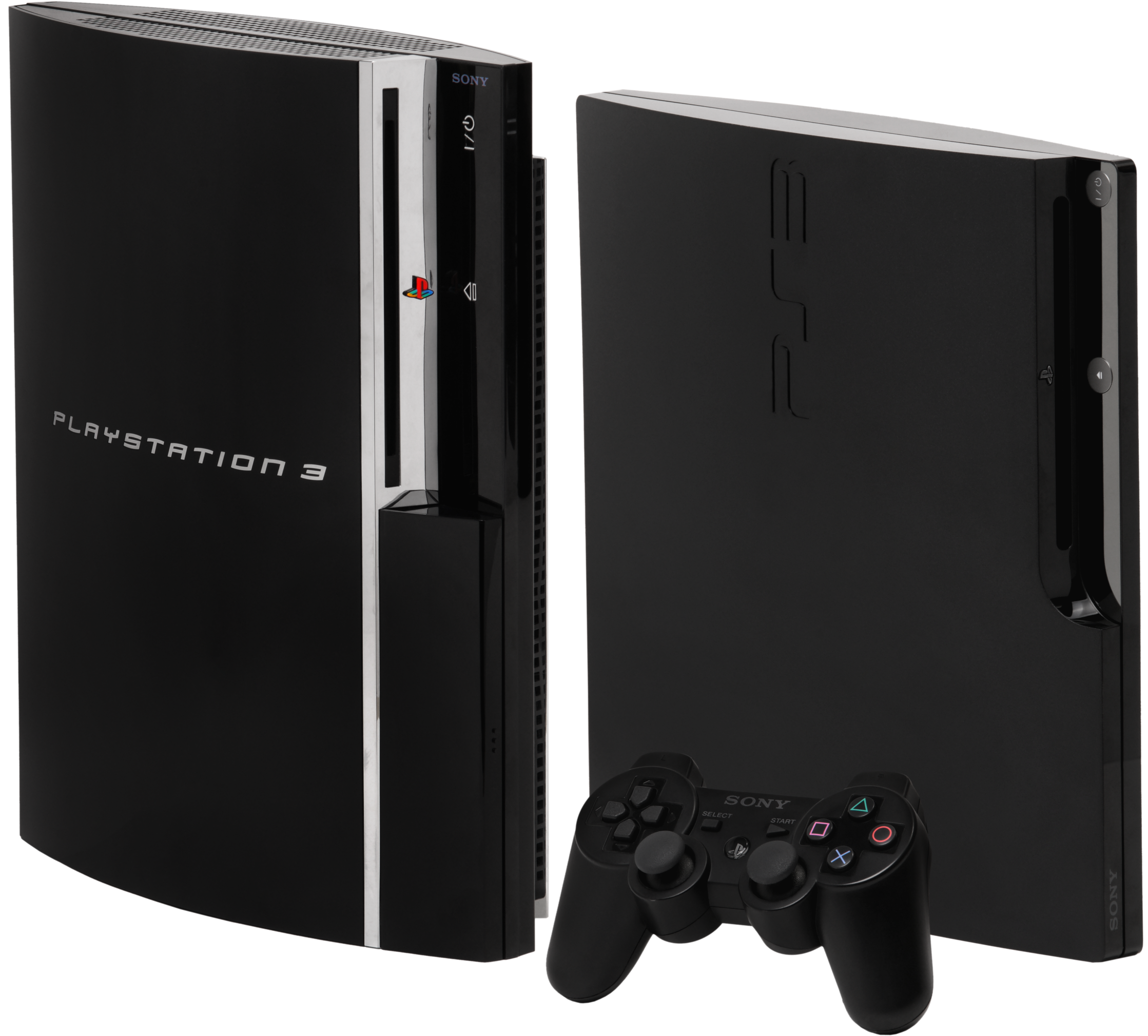 On The Left, An Original "fat" Playstation 3 Console (2237x2050), Png Download