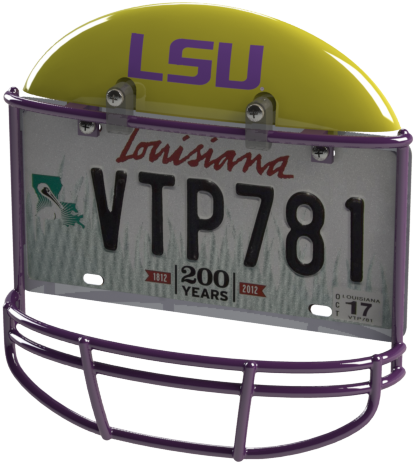 Louisiana State University Helmet - Nfl Helmet License Plate Frame Atlanta Falcons (456x485), Png Download