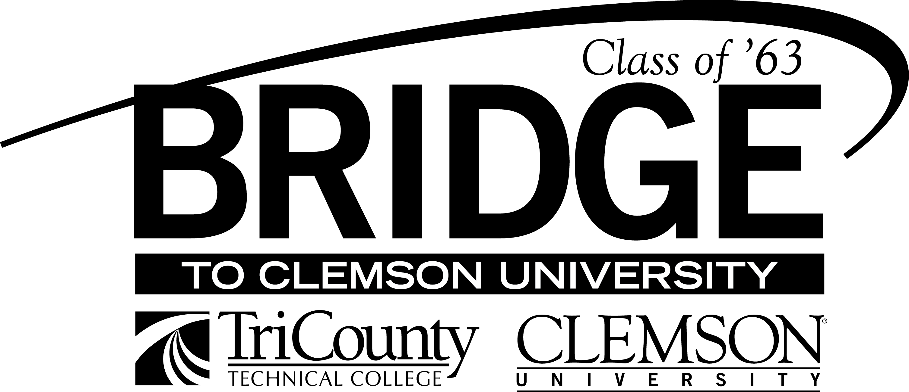 Bridge To Clemson Full Black Logo Download - Clemson Bridge Acceptance Letter (3014x1302), Png Download