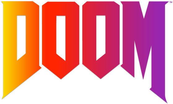 Doom 2016 Black White (586x380), Png Download