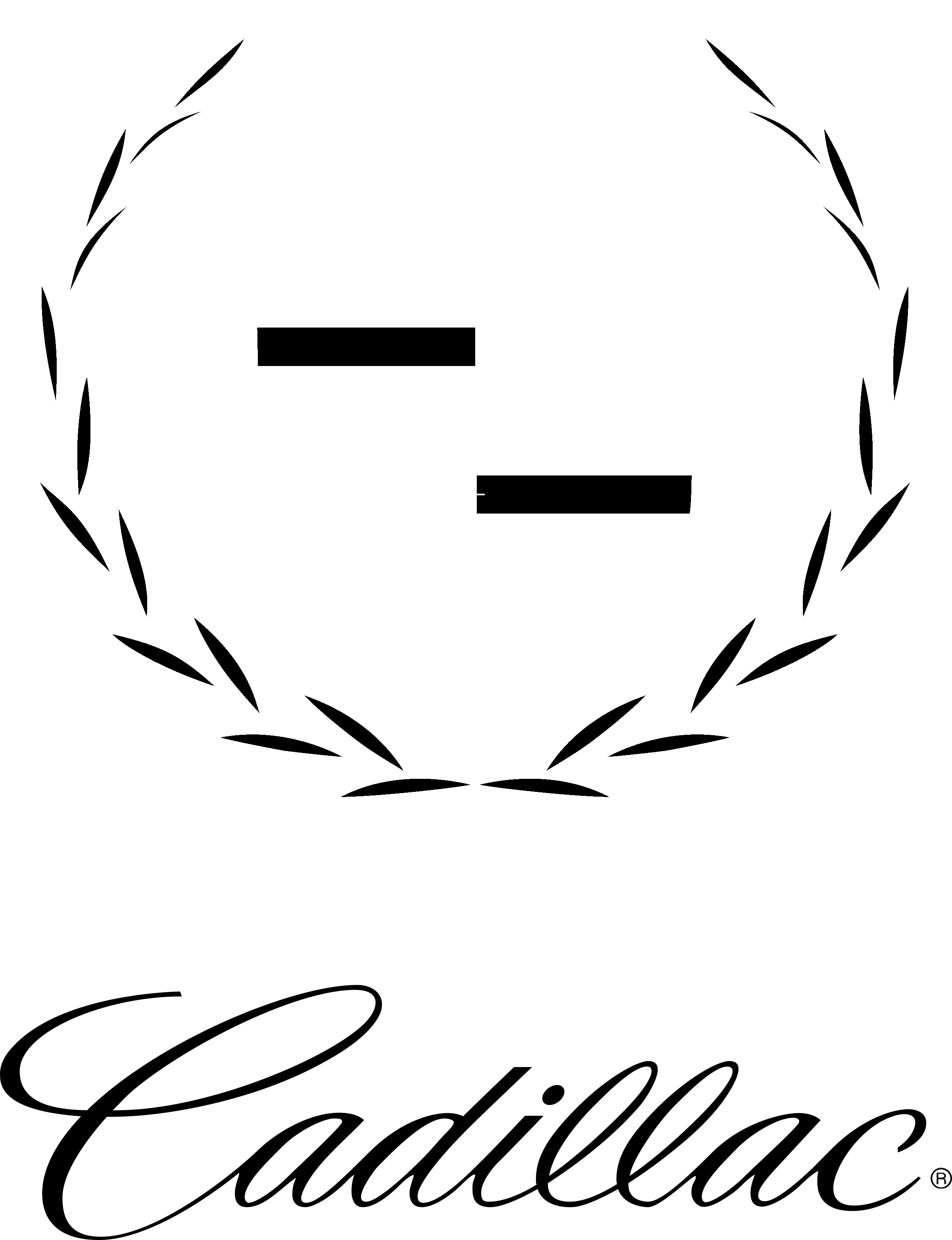 Cadillac Logo Black And White - Cadillac Logo Vector Png (2400x3127), Png Download