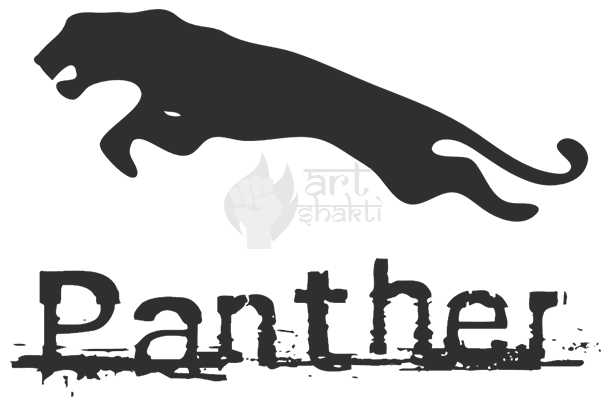 B/w Panther Text Logo - Ah Mr Dan (606x402), Png Download