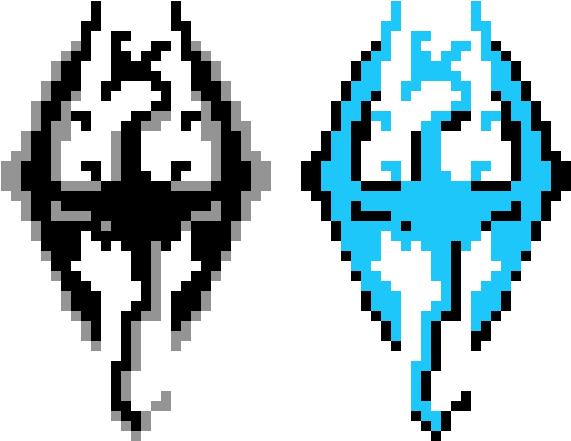 Skyrim Logo - Pixel Art Skyrim Logo (730x520), Png Download