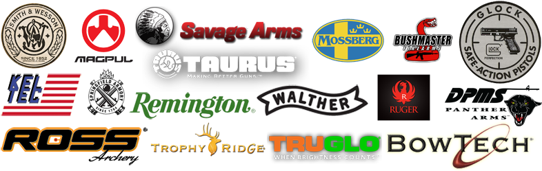 Glock S&w Kimber Colt Fnh Taurus Savage Arms Remington - Smith & Wesson - Round (800x250), Png Download