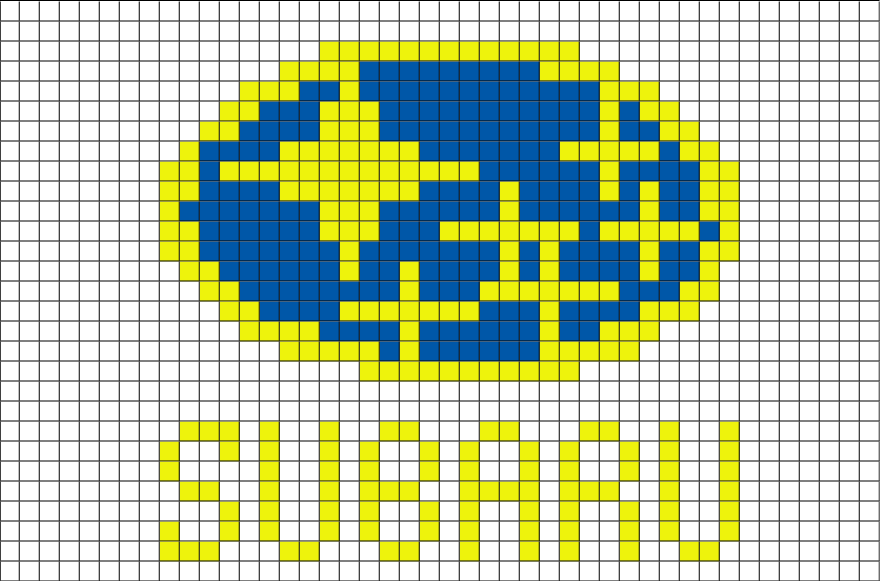 Subaru Pixel Art (880x581), Png Download