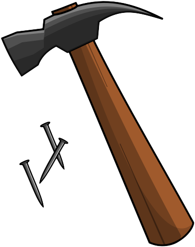 Hammer Clipart Png - Hammer And Nails Clipart (455x577), Png Download