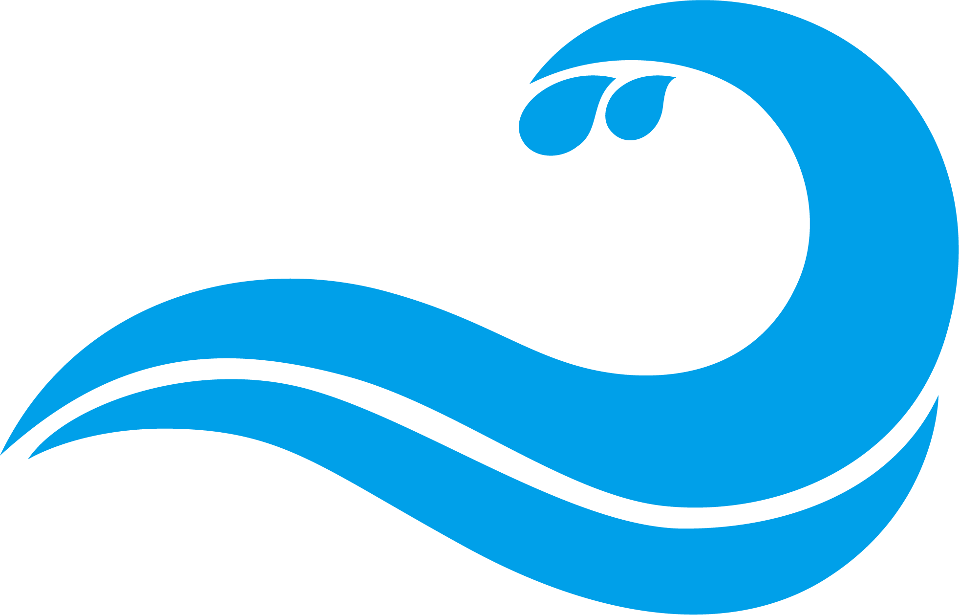 Blue Wind Wave Drawing - Wave Drawing (1963x1258), Png Download