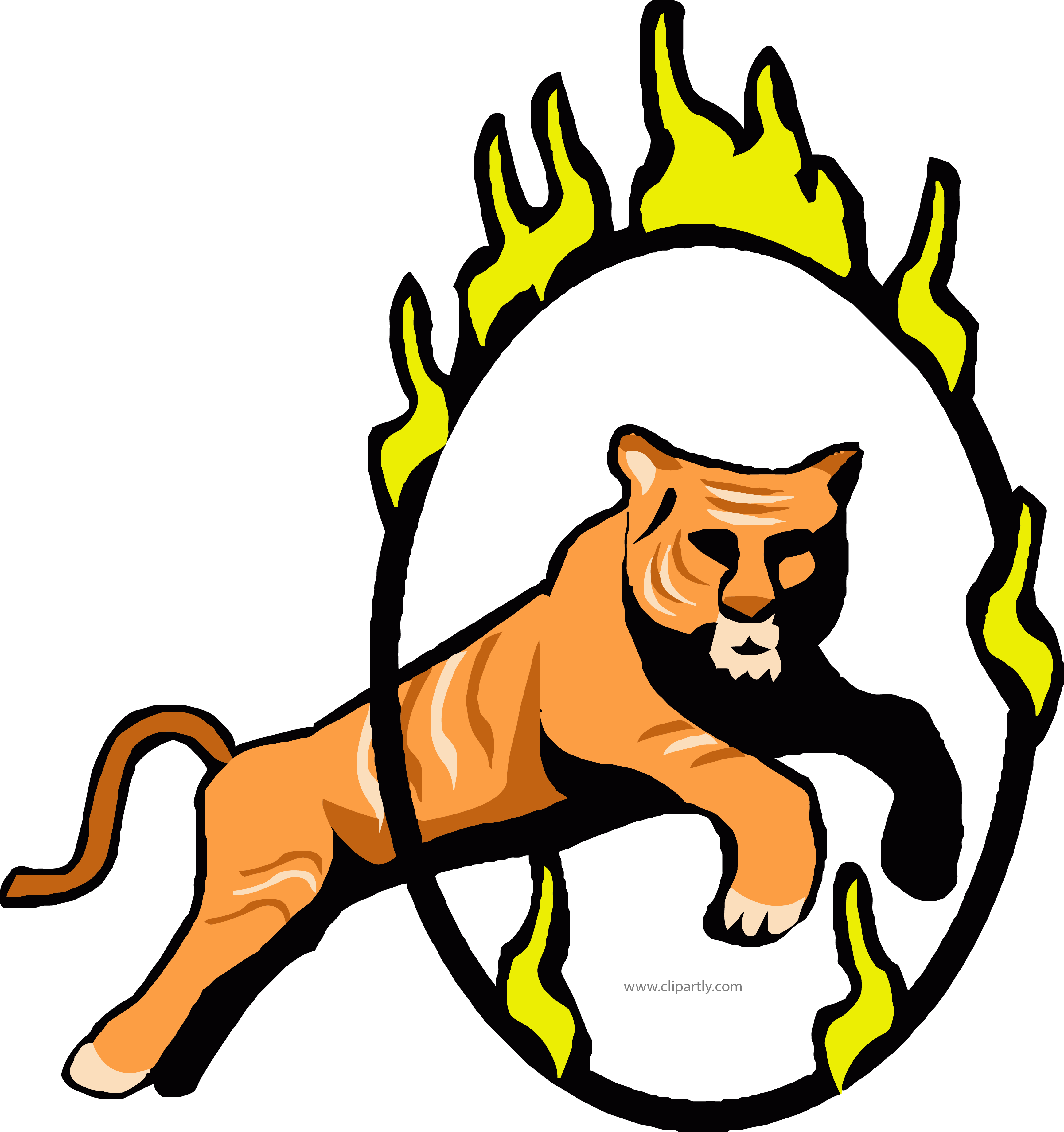 Circus Tigger Fire Clipart Png - Circus Tiger Clip Art (3465x3686), Png Download
