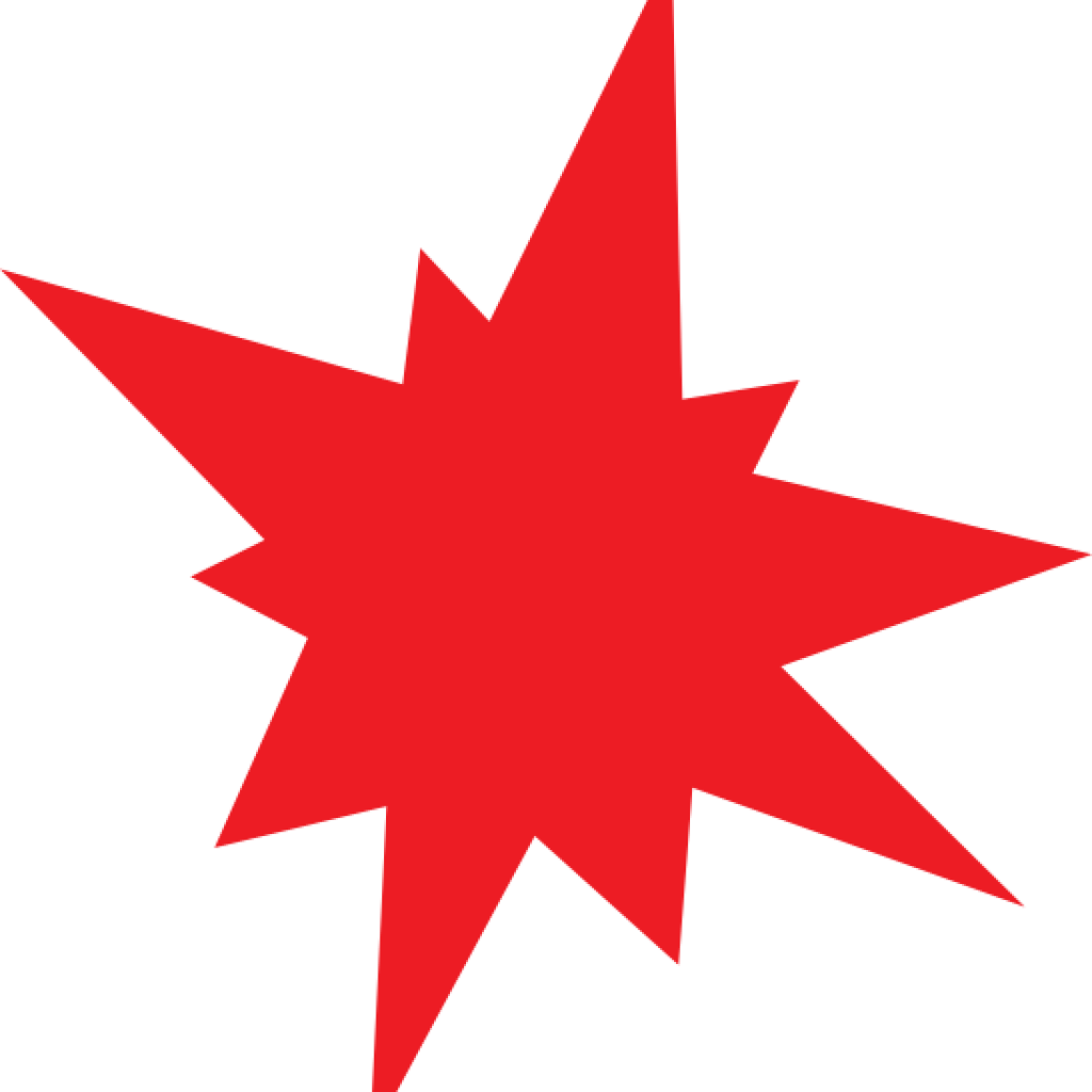 Red Star Clipart Free Clipart Download - Red Explosion Clipart (1024x1024), Png Download
