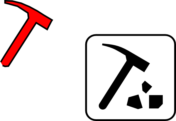 Rocks And Minerals Clipart - Rock Hammer Clip Art (600x413), Png Download
