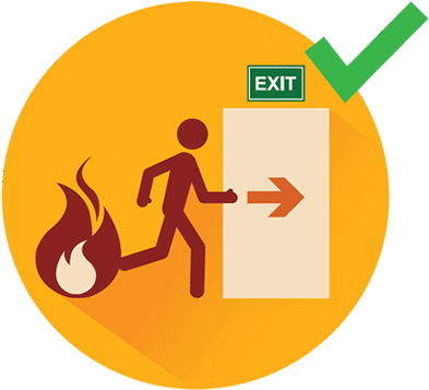 Clip Freeuse Library Alarm Clipart Building Evacuation - Emergency Exit (400x400), Png Download