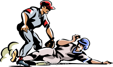 Baseball Player Sliding Into Base - Sliding Into Base Clipart (480x286), Png Download