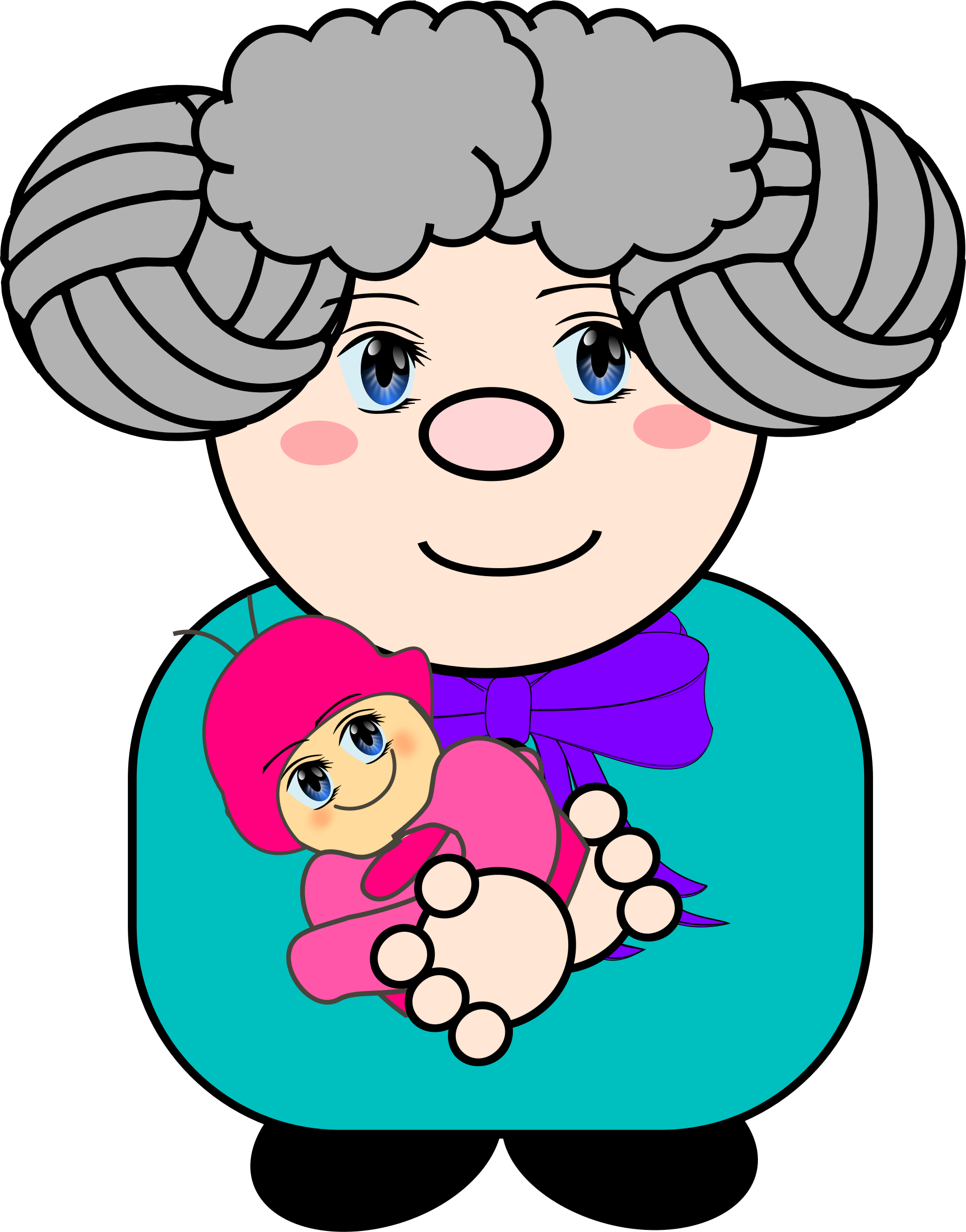 Grandma With Big Image Png - Grandma And Baby Clipart (1829x2331), Png Download