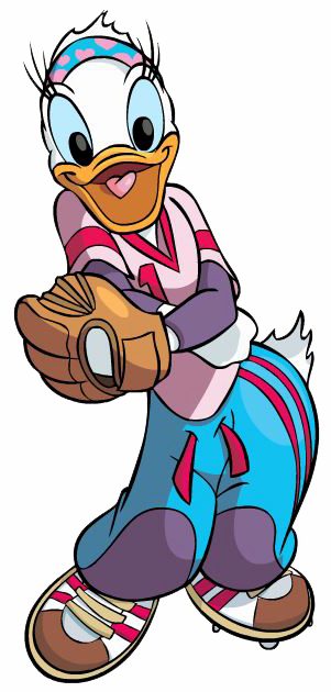 Baseball Clipart Minnie Mouse - Minnie And Daisy Baseball (301x630), Png Download