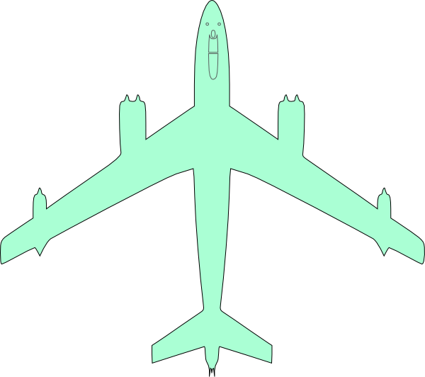 This Free Clipart Png Design Of Sea Foam Green Airplane (600x532), Png Download