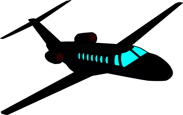 Black Plane Png Svg Clip Art For Web Download Clip (600x377), Png Download