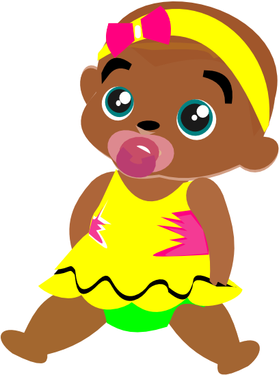 Brown Babies Clipart The Cliparts - Brown Baby Clip Art (420x599), Png Download