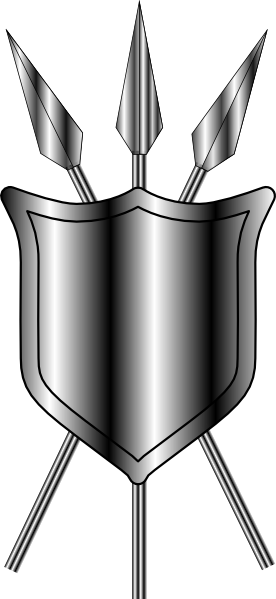 Shield And Spier (276x599), Png Download