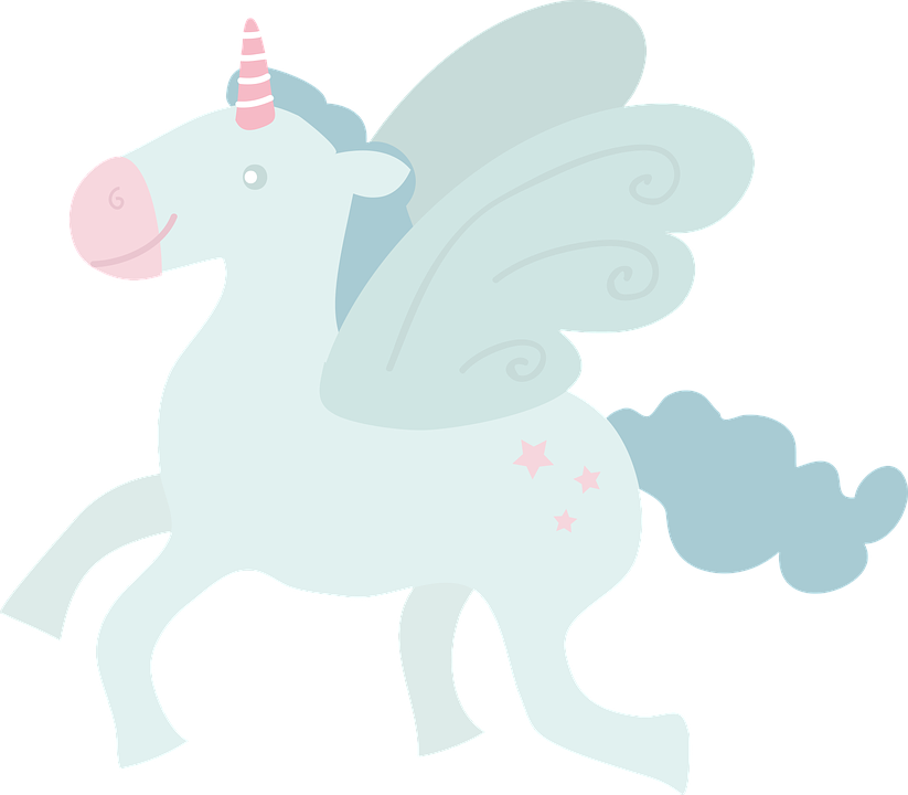 Unicorn, Fly, By Side, Wings, Horse - Horse (389x340), Png Download