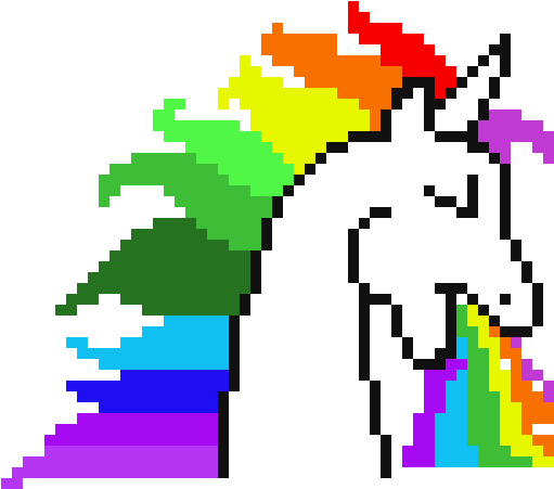 Unicorn - Minecraft Pixel Art (540x480), Png Download
