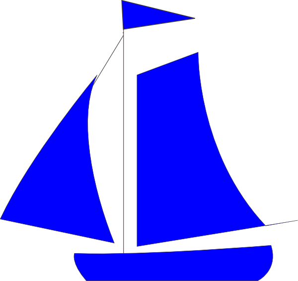 Clip Art Transparent Library Blue Sailboat Free Download - Sailboat (600x565), Png Download