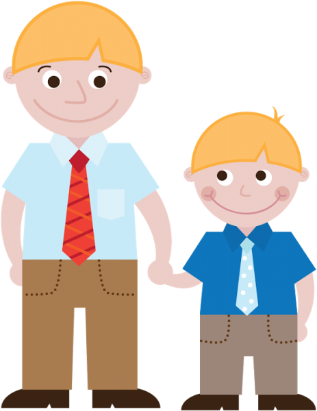 Dad And Child Clipart Png (463x600), Png Download