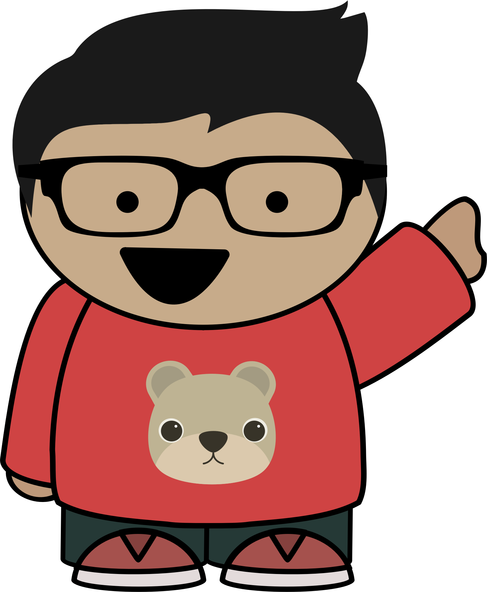 Big Image - Cartoon Boy With Glasses (1569x1907), Png Download