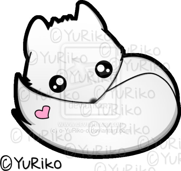 Arctic Fox Clipart Adorable - Cute Arctic Fox Drawing Easy (600x564), Png Download