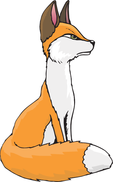 Fox Clipart Free Download Clip Art On - Cartoon Transparent Fox Sitting (372x596), Png Download