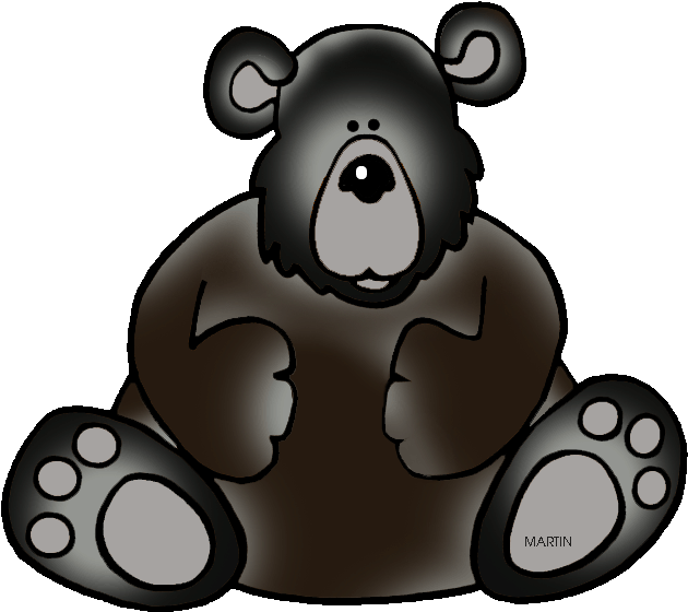 United States Clip Art By Phillip Martin - Black Bear Clipart Png (648x600), Png Download