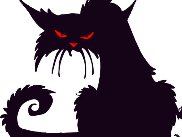 Grumpy Cat Clipart Png - Halloween Black Cat (640x480), Png Download