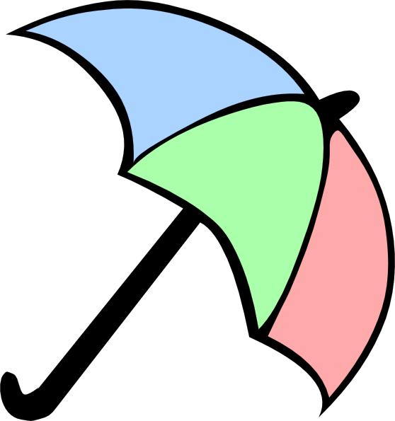 How To Set Use Colorful Cartoon Umbrella Svg Vector (558x595), Png Download