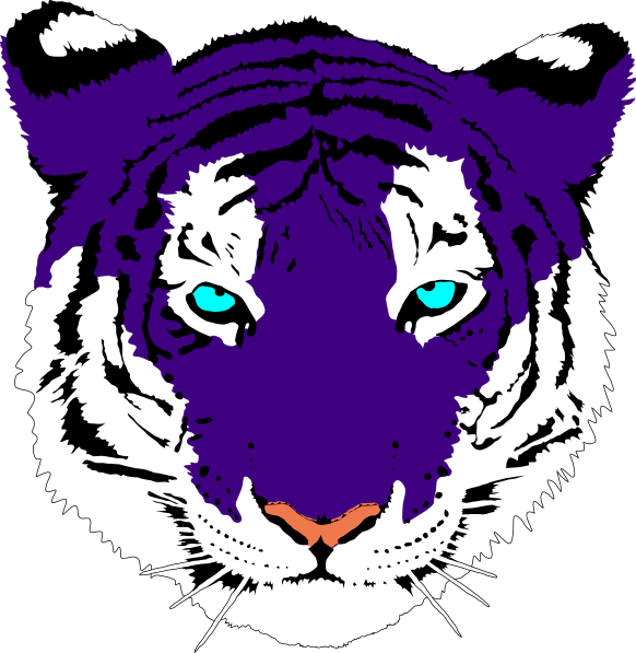 Bengal Tiger Clipart Free - Black And White Tiger Png (582x597), Png Download