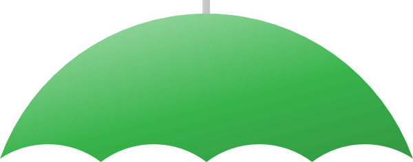 Umbrella Clipart Green (600x236), Png Download