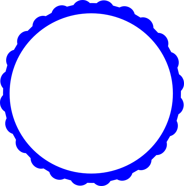 Blue Scallop Circle Frame Svg Clip Arts 594 X 600 Px (594x600), Png Download