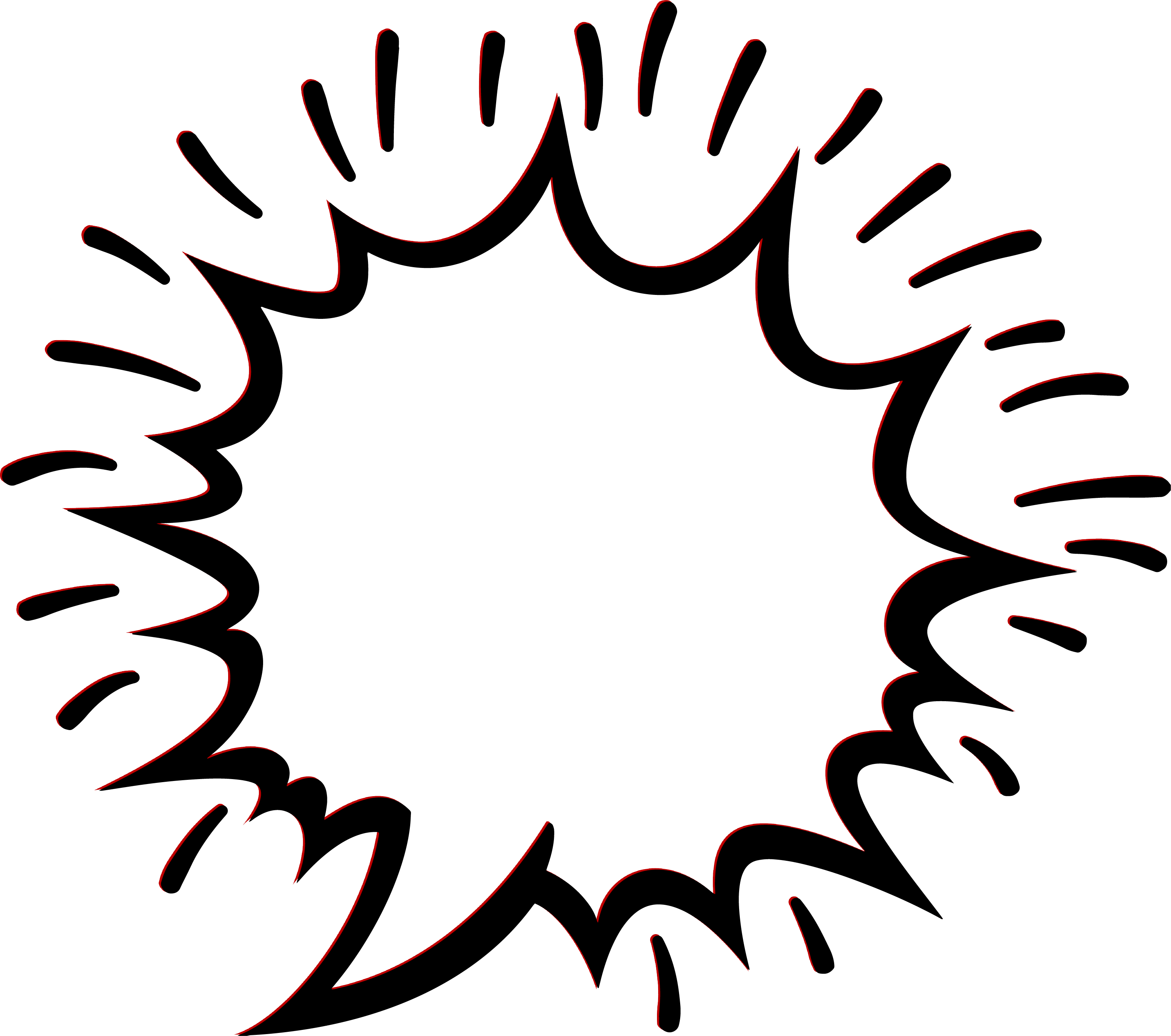 Explotion Empty Comic Bubbles Rain Clipart Png Image - Circle (3080x2726), Png Download