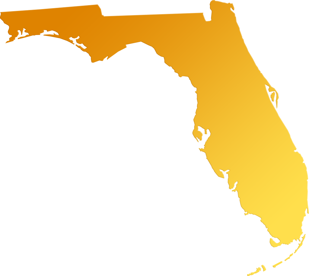 Florida Map Outline Png Picture Transparent Library - Florida State Transparent (1024x915), Png Download