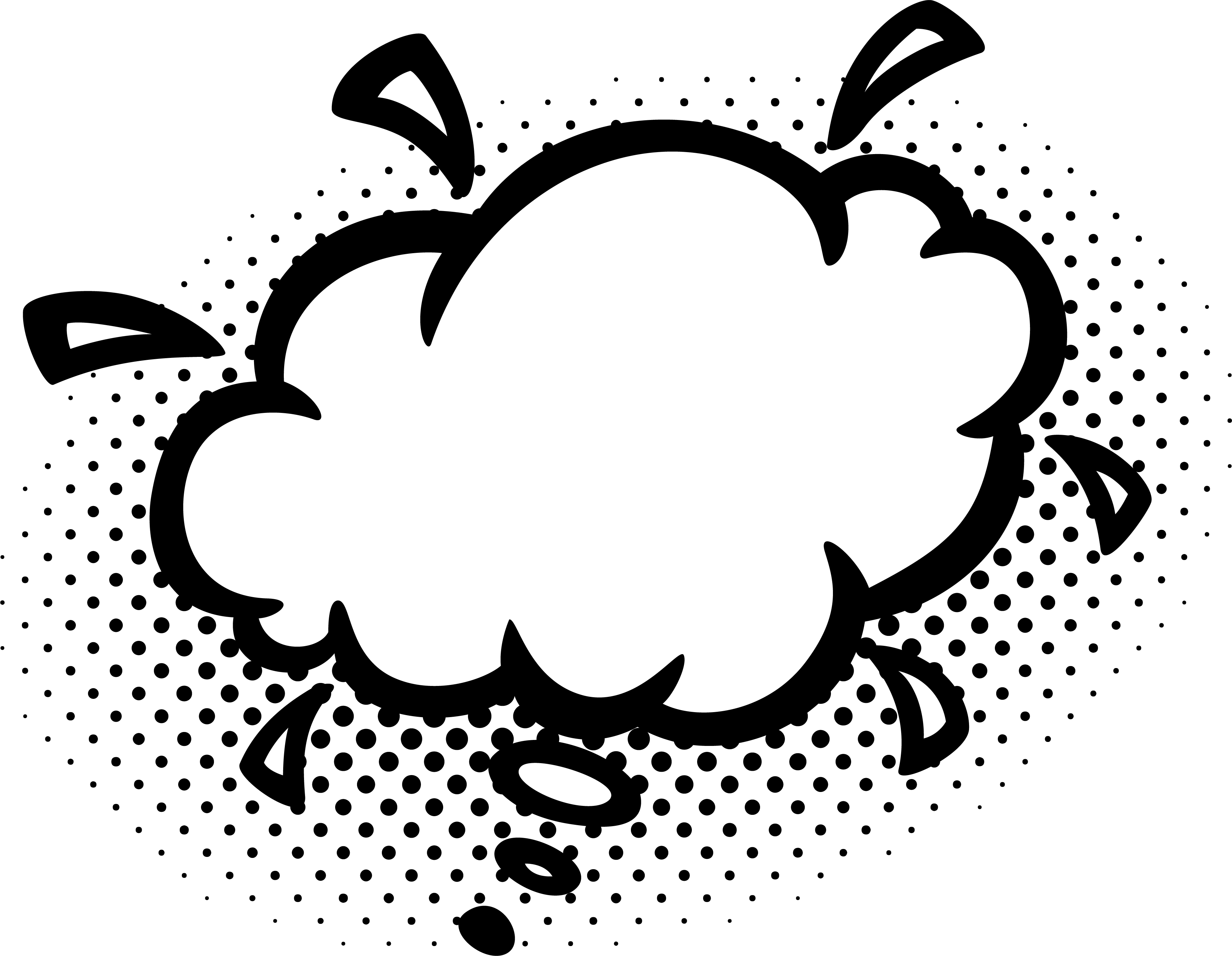 Empty Comic Bubbles Rain Clipart Png Image Download (3720x2885), Png Download