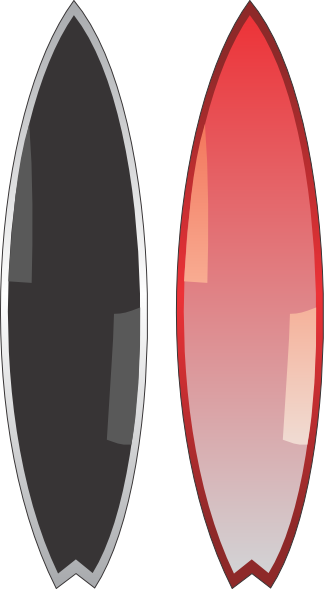 Surf Boards Clip Art At Clker - Clip Art (324x589), Png Download